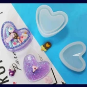 Epoksi Silikon Kalıp Mücevher Saklama Kutusu Kalp Modeli 8X9 CM - 1