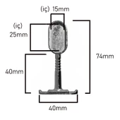Oval Ayaklı Flanş Dolap İçi Halka Gardrop Elbise Askı Flanşı Boru Tutucu Aparatı -2 Adet - 3
