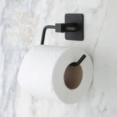 BUFFER® Kendiliğinden Yapışkanlı Siyah Paslanmaz Metal Kapaksız Tuvalet Kağıtlığı Aparatı - 5