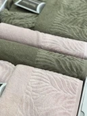 Royam Yanar Home Pamuklu Jakarlı 8 Parça Aile Bornoz Seti Takımı - 2