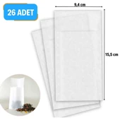 26 Adet Pratik Kullan At Çay,Bitki Çayı,Filtre Kahve Demleme Poşeti Süzgeci - 5