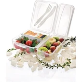 BUFFER® Takeaway Ergonomik Asorti Çatal Bıçaklı Pratik Yoğurt Saklama Kabı - 2