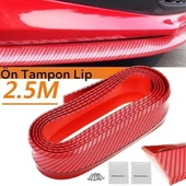 Kırmızı Renkli 2,5 Metre Araba Oto Ön Tampon Koruyucu Kauçuk Pratik Tampon Şerit Bant Döşeme - 1
