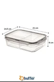 3 Bölmeli Kilitli Kapaklı 1 Litre Erzak Saklama Kabı LC-510 - 8