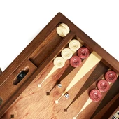 Meta Paduk Numeratörlü Masif Ahşap Tavla Kırmızı - 5