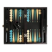 Meta Black Green Numeratörlü Masif Ahşap Tavla Siyah Yeşil - 1