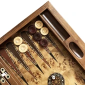 Genius El Oyması Ahşap Tavla Seti Mazel - 6