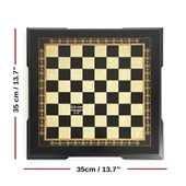 Flat Ayaklı Ahşap Satranç Tablası Küçük Siyah 35x35cm - 3