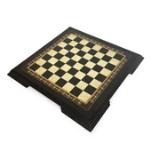 Flat Ayaklı Ahşap Satranç Tablası Küçük Siyah 35x35cm - 1