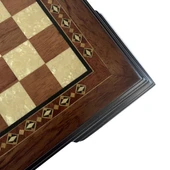 Flat Ayaklı Ahşap Satranç Tablası Küçük Gül 35x35cm - 6