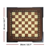 Flat Ayaklı Ahşap Satranç Tablası Küçük Gül 35x35cm - 3