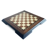 Flat Ayaklı Ahşap Satranç Tablası Küçük Gül 35x35cm - 5