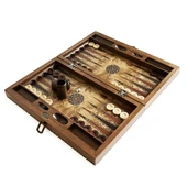 Genius El Oyması Ahşap Tavla Seti Mazel - 3