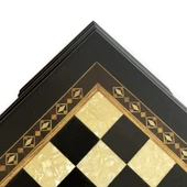 Flat Ayaklı Ahşap Satranç Tablası Küçük Siyah 35x35cm - 6