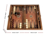 Genius El Oyması Ahşap Tavla Seti Gül - 4