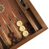 Genius El Oyması Ahşap Tavla Seti Gül - 6