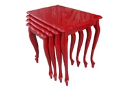 Zigon 13057 Aslan klasik Model Kayın Torna ayak Parlak KIRMIZI Lake Renk El Yapım - 1