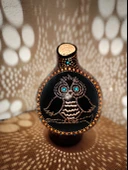 Baykuş Desenli Su Kabağı Lamba,masaüstü Dekoratif Abajur - 1