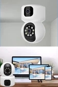 Çift Kameralı Wifi Bağlantılı Gece Görüşlü Ev Tipi Güvenlik Kamerası - 8