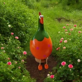 Dekoratif Su Kabağı Tavuk Biblo Turuncu - 1