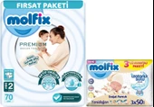 Molfix Premium Bebek Bezi Beden:2 (3-6KG) Mini 70 Adet Fırsat Pk + 3 Adet Islak Mendil - 1
