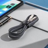 PDAteknoloji 2 in 2 4'lü 65w USB Type-C ve Lightning Örgülü Şarj Ve Data Kablosu - 1.5m Siyah AZ-B10th - 7