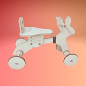 Montessori Çocuk Denge Bisikleti 2-6 Yaş / MDF Tavşan Başlıklı Tasarım - 2