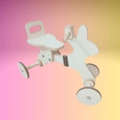 Montessori Çocuk Denge Bisikleti 2-6 Yaş / MDF Tavşan Başlıklı Tasarım - 4