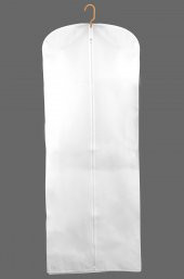 Gelinlik,Abiye Elbise Kılıfı 70x180,20 cm Açılabilir Körük Gamboç Beyaz Renk 10 Adet - 1