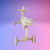 Montessori Çocuk Denge Bisikleti 2-6 Yaş MDF At Başlık - 3