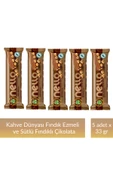 Kahve Dünyası Fındık Ezmesi ve Bütün Fındıklı Sütlü Çikolata 33 gr x 5 Adet - 1