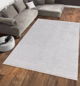 RAVİ Yıkanabilir Kaydırmaz,Pamuk Dokuma,Premium Kalite Salon&mutfak&yemek Odası Kilimi 1702A-GRİ thumbnail 2