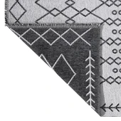 PALERMO-6816A Antrasit Gri Çift Taraflı Yıkanabilir Dokuma Kolay Temizlenir Halı Kilim - 3