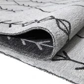 PALERMO-6816A Antrasit Gri Çift Taraflı Yıkanabilir Dokuma Kolay Temizlenir Halı Kilim - 2