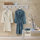 TAÇ MUSE BAMBU AİLE SETİ EKRU MAVİ - 1