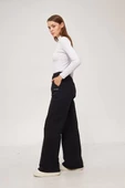 İki iplik Bol Paça Eşofman Pantalon - Siyah - 2