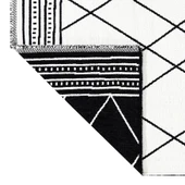 PALERMO 6815 Siyah Kemik Çift Taraflı Yıkanabilir Dokuma Kolay Temizlenir Halı Kilim - 3