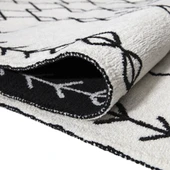 PALERMO 6816 Siyah Kemik Çift Taraflı Yıkanabilir Dokuma Kolay Temizlenir Halı Kilim - 2