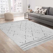 PALERMO 6815A Antrasit Gri Çift Taraflı Yıkanabilir Dokuma Kolay Temizlenir Halı Kilim - 1