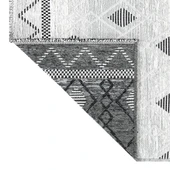 PALERMO 6813A Gri Çift Taraflı Yıkanabilir Dokuma Kolay Temizlenir Halı Kilim - 3