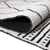 PALERMO 6815 Siyah Kemik Çift Taraflı Yıkanabilir Dokuma Kolay Temizlenir Halı Kilim - 2