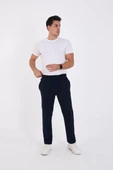 Unisex Üç İplik Basic Eşofman Özel Tasarım Pantolon - Lacivert - 5