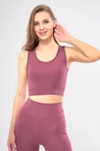 Kolsuz Sporcu Baskılı Crop - Pembe - 4