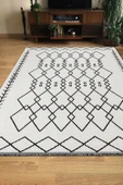 PALERMO 6816 Siyah Kemik Çift Taraflı Yıkanabilir Dokuma Kolay Temizlenir Halı Kilim - 1