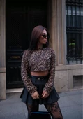 Leopar desenli Crop - Leopar - 3