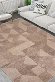 MONET 4125A Bej Klasik Modern Toz Tutmayan Halı Kilim thumbnail 1