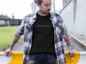 Erkek Bisiklet Yaka Baskılı Oversize T-Shirt - Siyah - 1