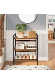 AKIS HOME Masif Ahşap Mutfak Dolabı Rafı, Çiçeklik, Saksılık, Ayakkablık, Kitaklık Metal Ayaklı - 1