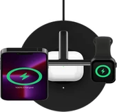 Belkin BoostCharge Pro WIZ009VFBK Siyah 3in1 Kablosuz Hızlı Şarj Aleti Teşhir thumbnail 3