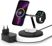 Belkin BoostCharge Pro WIZ009VFBK Siyah 3in1 Kablosuz Hızlı Şarj Aleti Teşhir thumbnail 4
